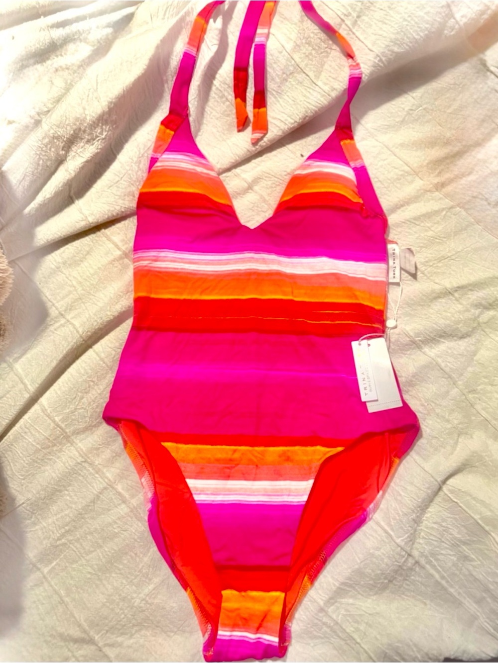 Trina Turk solstice halter plunge swim